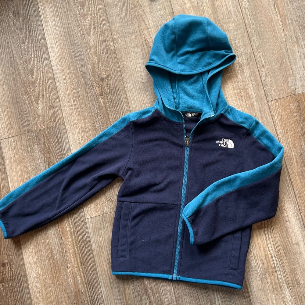 The North Face Kids' Glacier Full Zip Hoodie jacket in Navy and Teal
